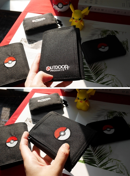 【OUTDOOR】 Pokemon聯名款訓練家系列 零錢包-黑色 ODGO20C12BK