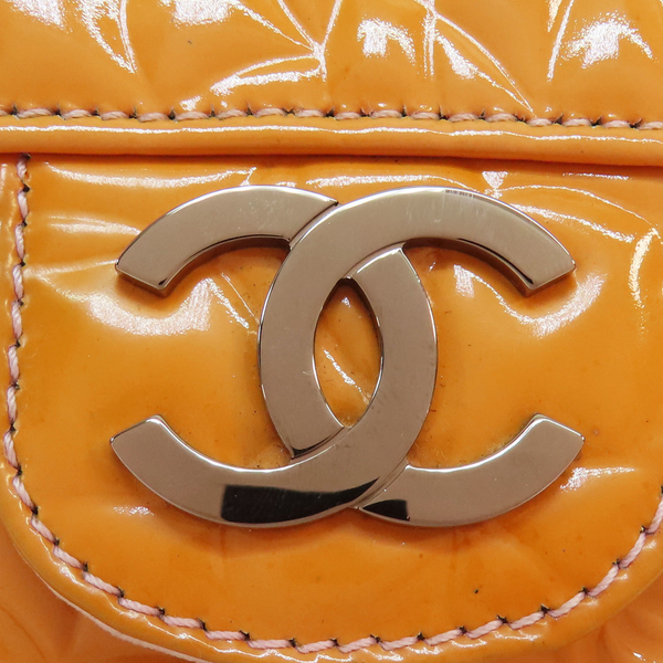 【二手名牌BRAND OFF】CHANEL 香奈兒 粉橘色 漆皮 鏈帶 肩背包 染色 product thumbnail 6