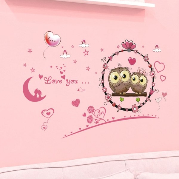 Loxin 壁貼 愛情貓頭鷹 可愛壁貼 牆貼 無痕壁貼 可移除牆貼 牆壁貼紙