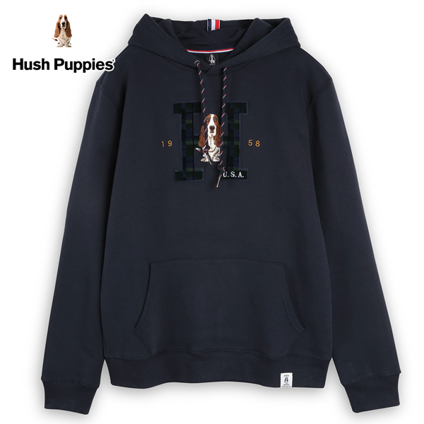 Hush Puppies 帽T 男裝貼布H字刺繡狗長袖帽T product thumbnail 2