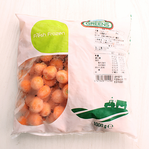 日燦---免清洗，方便料理--冷凍紅蘿蔔球1kg／包
