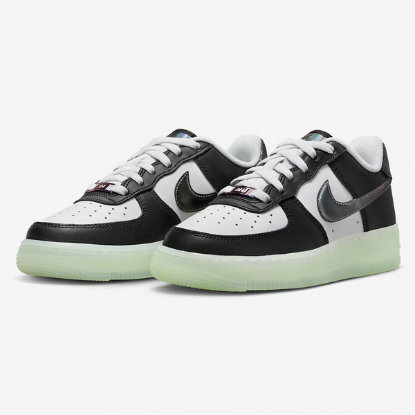 NIKE AIR FORCE 1 LV8 GS 休閒鞋 女 大童鞋 運動鞋 黑白 夜光底 FZ5529-103 龍年