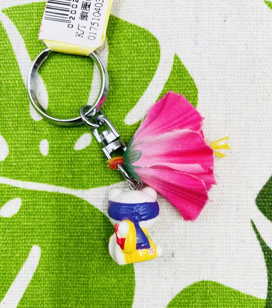 【震撼精品百貨】Hello Kitty 凱蒂貓~日本sanrio三麗鷗 KITTY鑰匙圈鎖圈-拿傘粉花*34982 product thumbnail 3