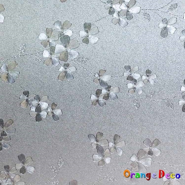 【橘果設計】花瓣飄飄 靜電玻璃貼 45*200CM 防曬抗熱 無膠設計 磨砂玻璃貼 可重覆使用 壁紙