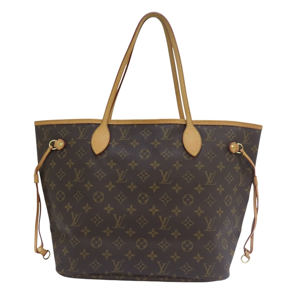 【二手名牌BRAND OFF】LOUIS VUITTON LV 路易威登 棕色 原花帆布 Neverfull MM 托特包 M40156