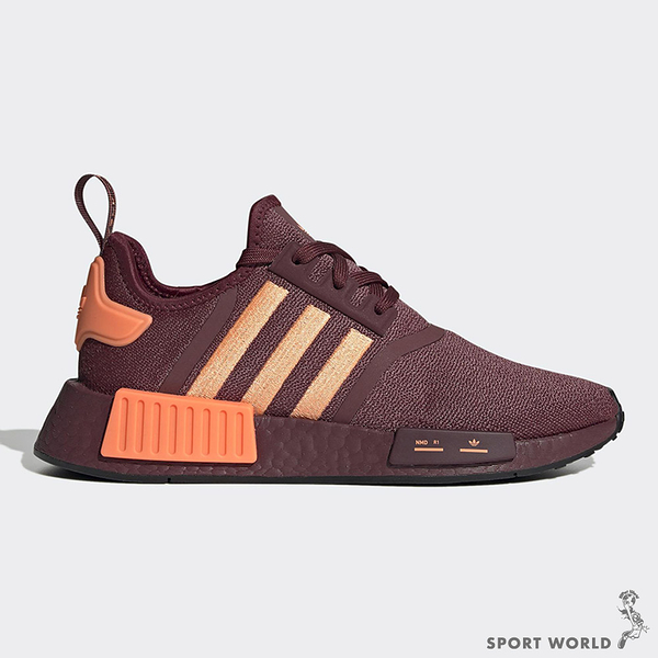 Adidas NMD_R1 女鞋 慢跑 休閒 BOOST 襪套 酒紅【運動世界】HP2823