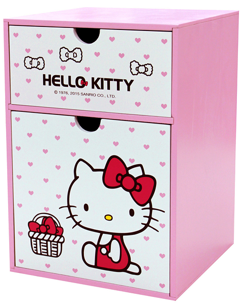 【震撼精品百貨】Hello Kitty_凱蒂貓~HELLO KITTY直式兩抽置物盒#52507