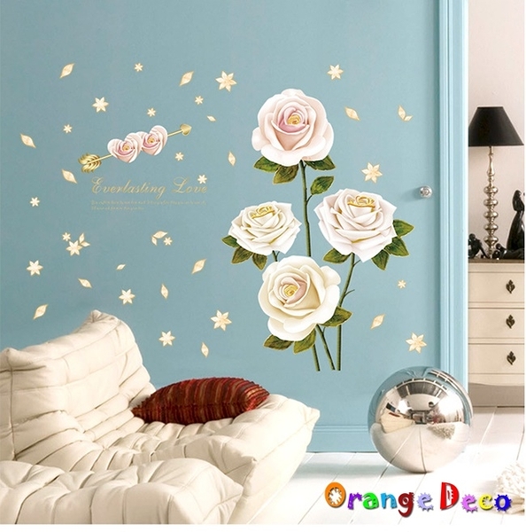 壁貼【橘果設計】玫瑰花 DIY組合壁貼 牆貼 壁紙 室內設計 裝潢 無痕壁貼 佈置