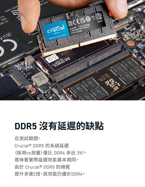 Micron Crucial 美光 DDR5 5600 16G 筆記型 記憶體 CT16G56C46S5 product thumbnail 5