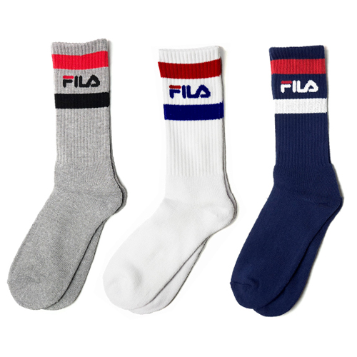 FILA 抗菌除臭高筒襪25~27cm(3雙組)抑菌 透氣 毛巾底 足底加厚 健康襪 百搭 長統 長筒 襪子【愛買】 product thumbnail 2