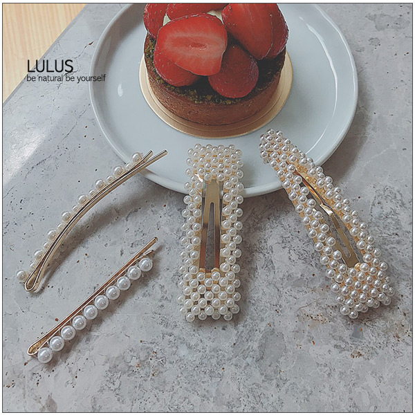 LULUS-特N細長珍珠髮夾組-白  現+預【08190003】 product thumbnail 3