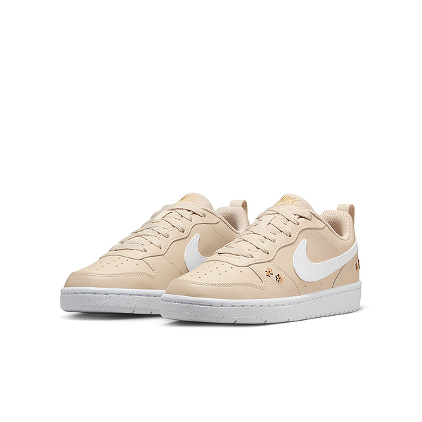 NIKE COURT BOROUGH RECRAFT SE GS 刺繡小花 休閒鞋 女鞋 大童 運動 奶茶色 FZ3136-100