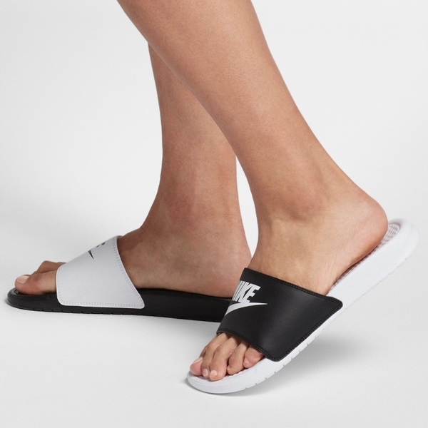 NIKE BENASSI JDI MISMATCH 男鞋 女鞋 拖鞋 陰陽 休閒 黑 白【運動世界】818736-011 product thumbnail 4