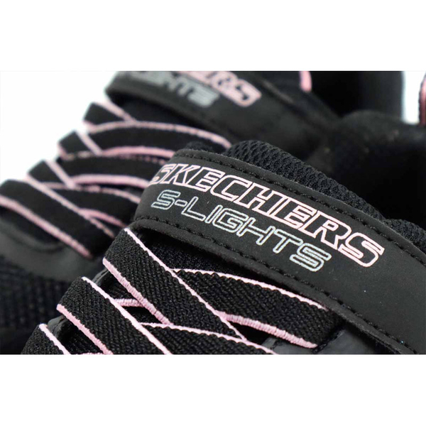 SKECHERS S-LIGHTS 運動鞋 電燈鞋 有開關 童鞋 魔鬼氈 黑色 303715LBLK no750 product thumbnail 5