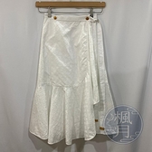 BRAND楓月 LOUIS VUITTON LV 路易威登 MONOGRAM浮雕圖案荷葉邊長裙 #36 精品服飾