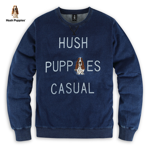 Hush Puppies 上衣 男裝牛仔仿舊印花刺繡狗上衣