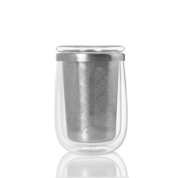 德國AdHoc 雙層玻璃茶杯附不銹鋼濾茶器