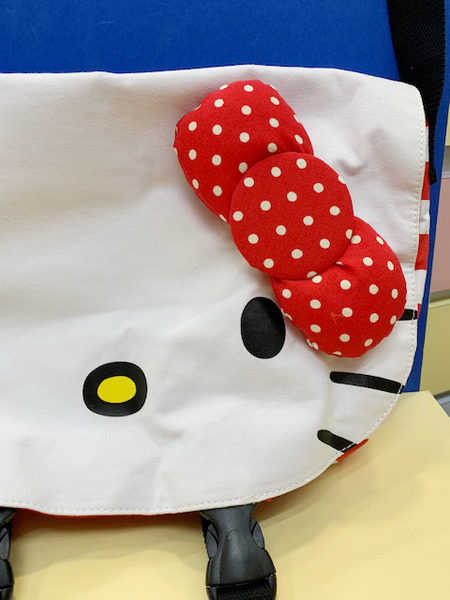 【震撼精品百貨】Hello Kitty 凱蒂貓~KITTY斜背包/側背包-大臉紅白條紋#45747 product thumbnail 5