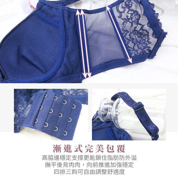 黛瑪Daima 包覆副乳無鋼圈美背蕾絲內衣_紫 product thumbnail 6