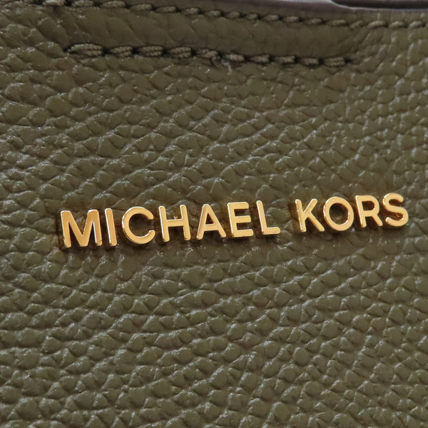 【二手名牌BRAND OFF】MICHAEL KORS 麥可寇斯 綠色 牛皮 Mercer Gallery 兩用包 金扣 product thumbnail 6