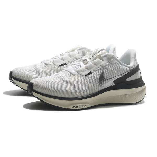 NIKE 慢跑鞋 AIR ZOOM STRUCTURE 25 白黑銀 運動鞋 女 DJ7884-104