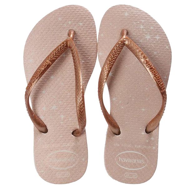 HAVAIANAS 哈瓦仕 SLIM GLOSS 粉銀 滿天星 夾腳拖 女 41456170121W