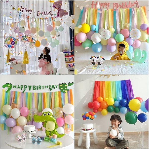 生日氣球 背景牆 DIY 寶寶 生日 派對 紙卷 氣球牆 周歲派對 佈置 家宴 慶生會