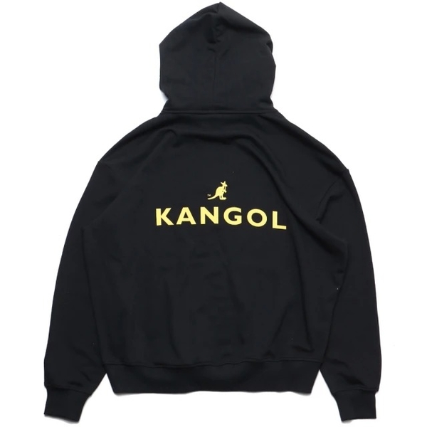 KANGOL 帽T 袋鼠 黑 黃刺繡 後背大LOGO 休閒 男女 6055106720 product thumbnail 4