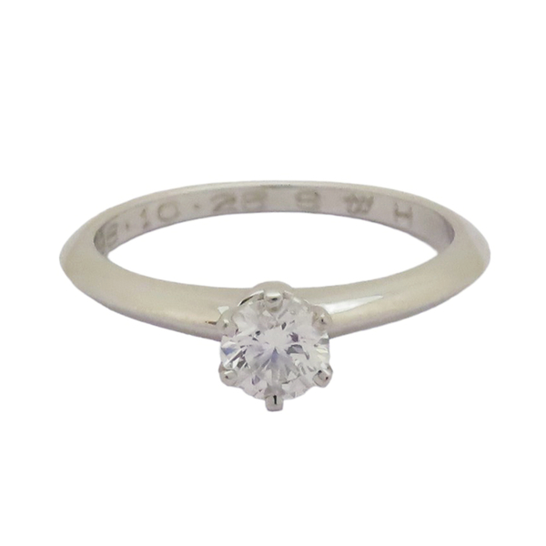 【二手名牌BRAND OFF】Tiffany & Co 蒂芬妮 Tiffany Setting 0.31CT 鑽石 PT950 鉑金戒指/刻字 product thumbnail 3