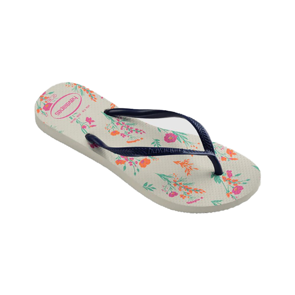 HAVAIANAS 哈瓦仕 人字拖 SLIM ROMANCE 白花卉 夾腳拖 女 41369770052W product thumbnail 3