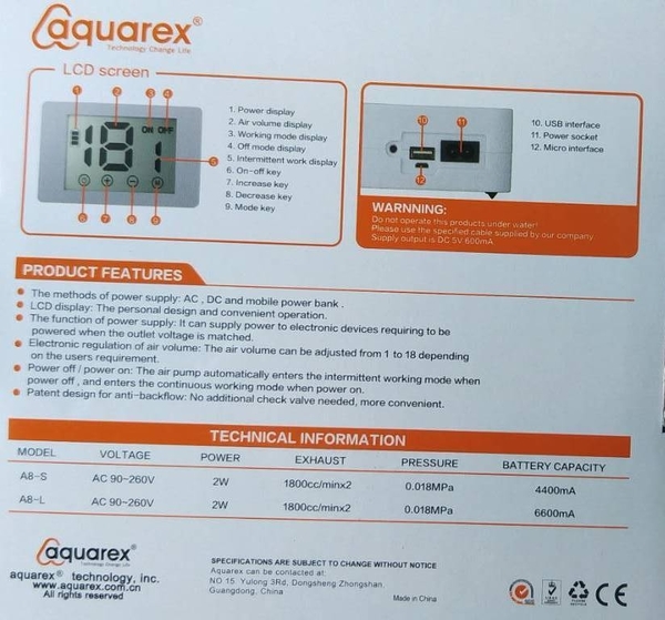 [台中水族] AQUAREX A8-S AC/DC 兩用打氣機 特價 product thumbnail 2