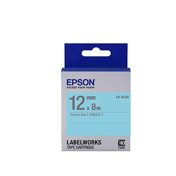EPSON LK-4LAS 原廠標籤帶 (淡彩12mm )藍灰 C53S654413