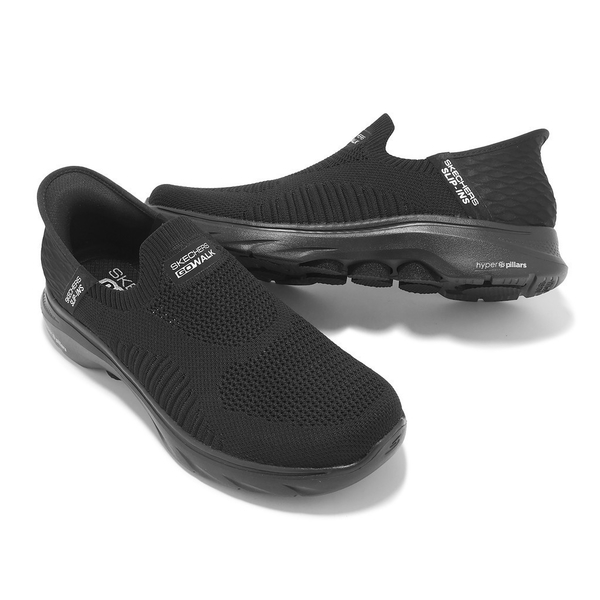 SKECHERS GO WALK 7 男鞋 健走鞋 套入式 透氣 黑-216552BBK product thumbnail 4