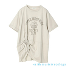「Summer」扭結下擺大學感LOGO打印純棉短袖T恤 - earth music&ecology