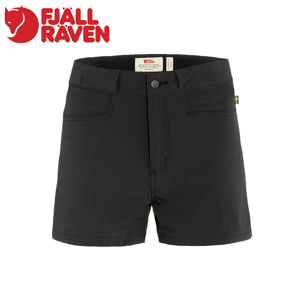 【Fjallraven 小狐狸 女 High Coast Lite 彈性短褲《黑》】F89431/登山褲/健行褲/休閒褲