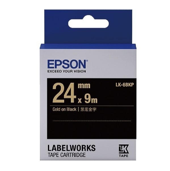 EPSON LK-6BKP C53S656405 粉彩系列黑底金字標籤帶 寬度24mm product thumbnail 2