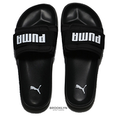 PUMA 拖鞋 LEADCAT2.0 全黑 棉質 可調節 黏帶 男女 (布魯克林) 38415101
