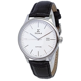 【台南 時代鐘錶 SIGMA】藍寶石鏡面 日期顯示 皮革錶帶男錶 1636M-2 白/黑 40mm 平價實惠的好選擇