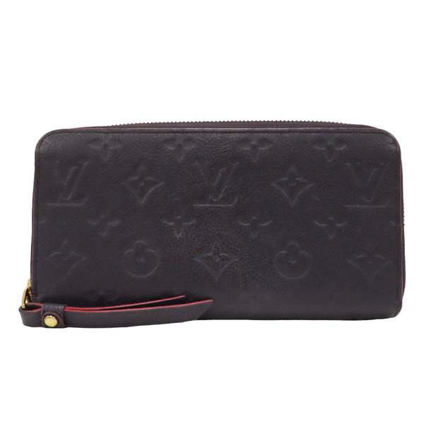 【二手名牌BRAND OFF】LOUIS VUITTON LV 路易威登 藍色 牛皮壓紋 拉鏈長夾 M62121