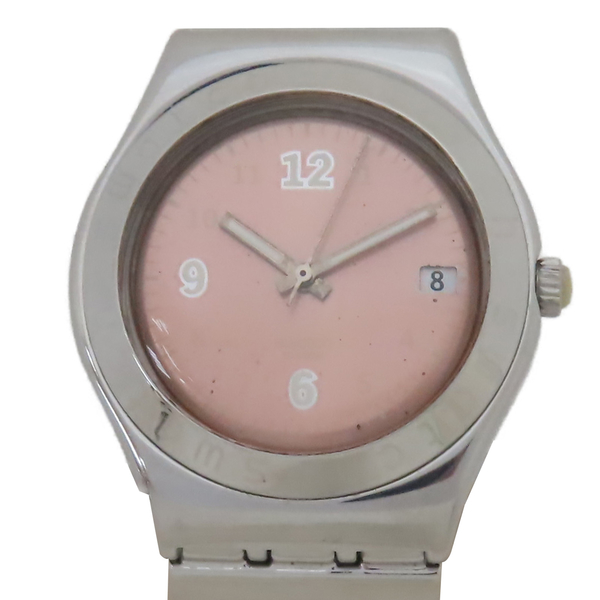 【二手名牌BRAND OFF】SWATCH 粉色錶盤 石英腕錶