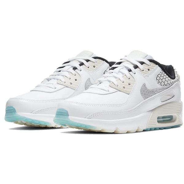 Nike AIR MAX 90 SE 2 GS 童鞋 大童 女鞋 休閒 氣墊 緩震 白銀 【運動世界】DB4187-100 product thumbnail 3