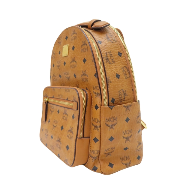 【二手名牌BRAND OFF】MCM 棕色 塗層帆布 rucksack backpack 後背包 金扣 product thumbnail 3