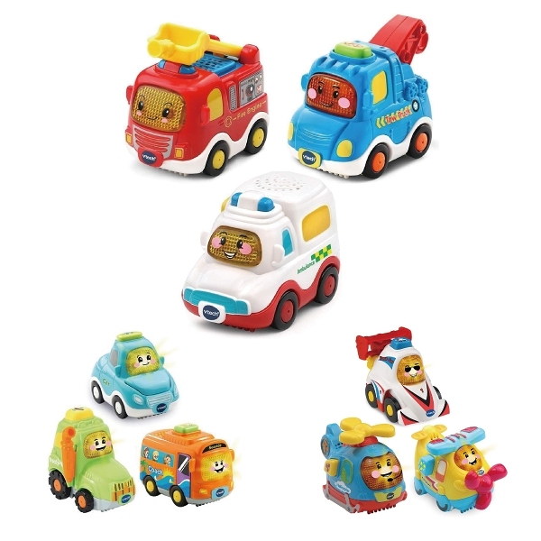 Vtech 嘟嘟聲光互動車組-3入 (3款可選)