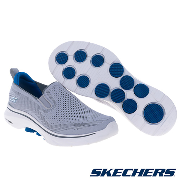 Skechers 男鞋 健走鞋 瑜珈鞋墊 GO WALK 7 灰藍【運動世界】216637GYBL product thumbnail 6