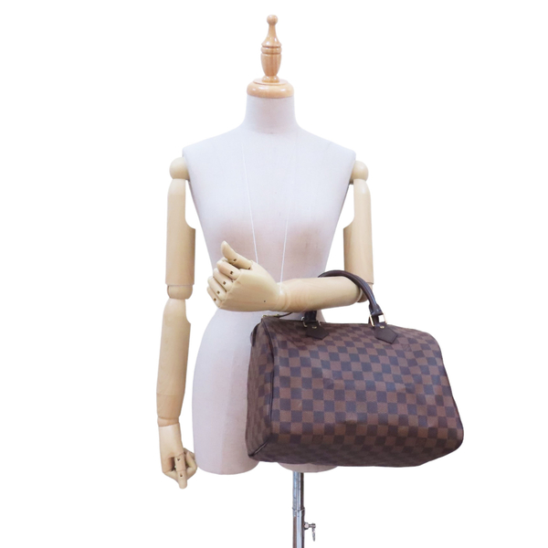 【二手名牌BRAND OFF】LOUIS VUITTON LV 路易威登 棕色 棋盤格 PVC塗層帆布 Speedy 30 手提包 N41531 product thumbnail 8