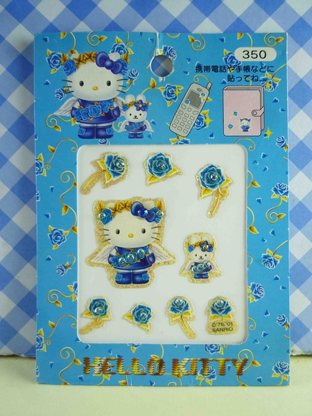 【震撼精品百貨】Hello Kitty 凱蒂貓~KITTY立體鑽貼紙-藍玫瑰