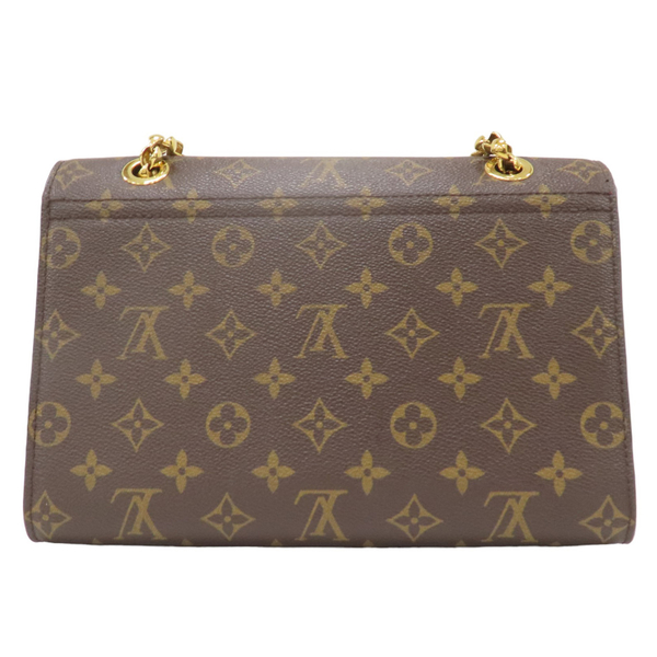 【二手名牌BRAND OFF】LOUIS VUITTON LV 路易威登 棕色 原花 紅色 牛皮 Victoire 肩背包 M41731 product thumbnail 2