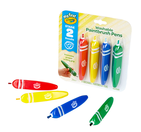 美國Crayola繪兒樂 幼兒可水洗三角筆桿塗鴉軟毛筆4色 product thumbnail 3