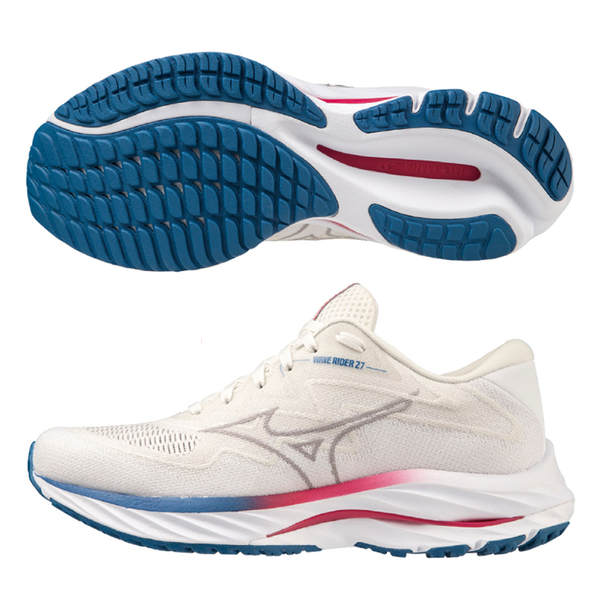 Mizuno 美津濃 女鞋 慢跑鞋 Wave Rider 27 SSW 4E超寬楦 白【運動世界】J1GD237725 product thumbnail 2