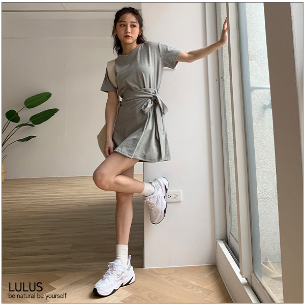 LULUS-Y兩件式-圓領T恤+綁帶短裙-２色  【01190091】 product thumbnail 3